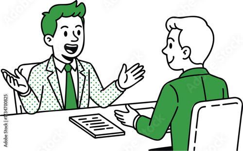 Isometric Business Interview Illustration – Vector for Communication, Presentation, and Professional Dialogue isolated On Transparent Background