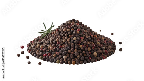  pile of peppercorns isolated on transparent background