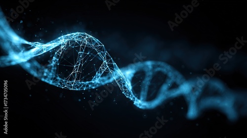    a hand on black background with lines and dots