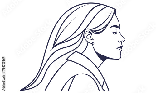 illustration of a long hair 