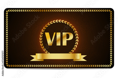 VIP Invitation. Premium VIP card. Luxury vintage Pattern and Golden Label. eps 10 vector.
