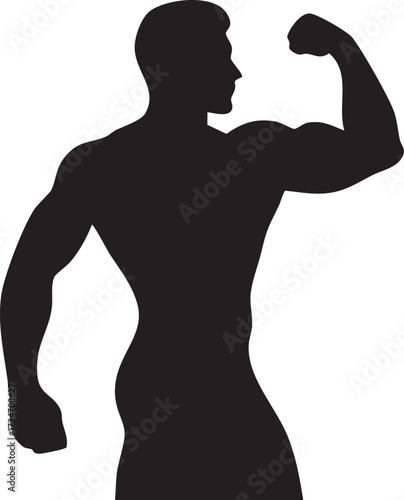 Classic Flex Pose silhouette vector