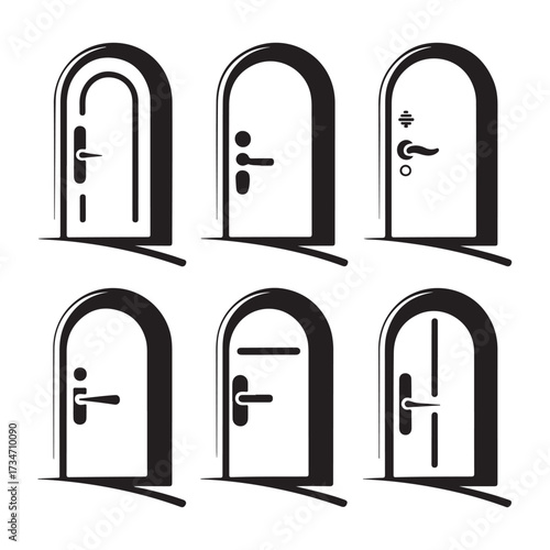 set of door  locks vector