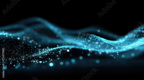   waves of blue light on a black background