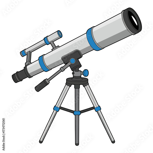 Telescope on Tripod Illustration for Space Exploration and Astronomy Research Observing the Stars Planets and Galaxies Exploration of the Universe
