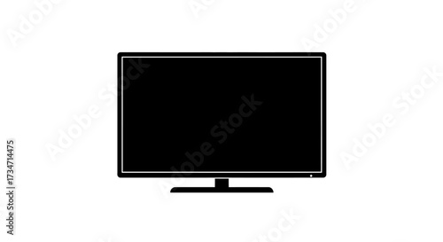 Modern flat screen television display device technology electronic gadget isolated Flat design vector illustration white background.