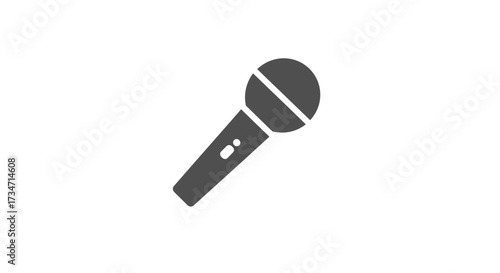 Simple silhouette icon of a modern microphone for audio recording and performance Flat design vector illustration white background.