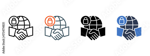 Public Private Partnership multiple icon style vector illustration