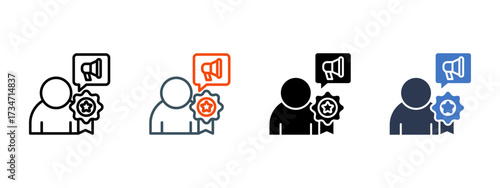 Brand Ambassador multiple icon style vector illustration