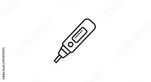 Digital thermometer icon medical device for measuring body temperature health care symbol line art Flat design vector illustration white background.