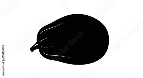 Fresh dark eggplant isolated on white simple healthy vegetable ingredient food photography Flat design vector illustration white background.