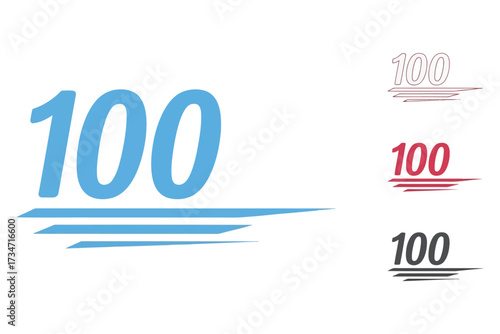 Vector art of hundred emoji a set of four 100 emojis, each with a unique design, representing perfection, achievement, and the ultimate expression of approval or excellence