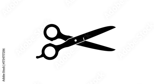 Classic scissors icon cutout professional grooming tool symbol for hairdressing and crafts Flat design vector illustration white background.