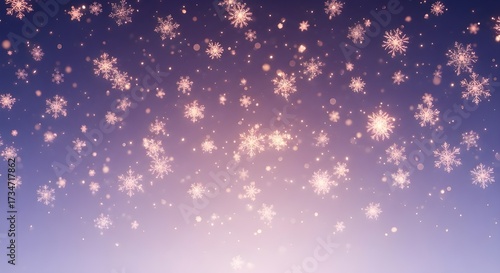 Gradient background with glowing snowflakes