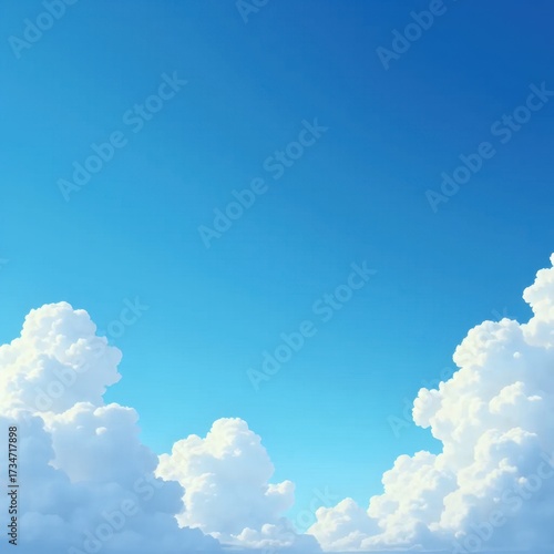 Wallpaper Mural A painting of a blue sky with white clouds. Torontodigital.ca