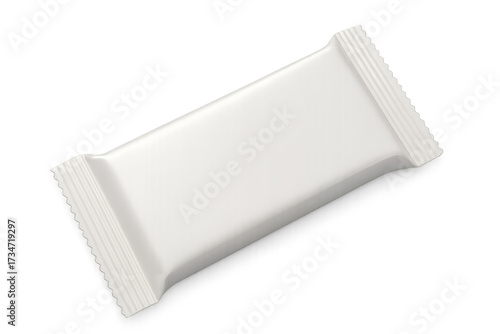 White blank food snack plastic packaging mockup bar