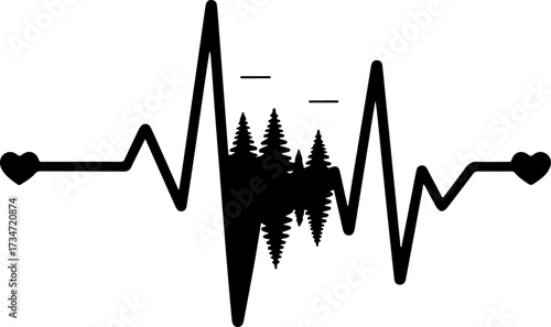 Heartbeat of the Forest A Symphony of Nature and Life's Rhythm in Silhouette