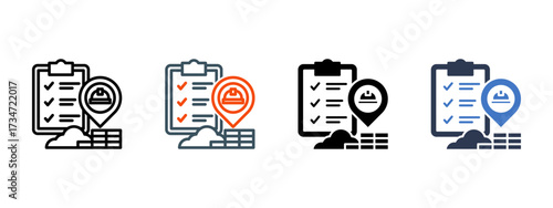 Site Preparation multiple icon style vector illustration