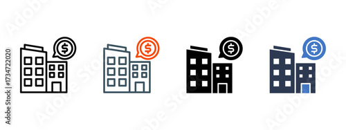 Commercial Space multiple icon style vector illustration
