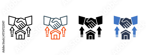 Land Acquisition multiple icon style vector illustration