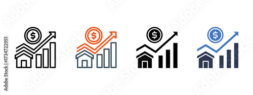 Housing Market multiple icon style vector illustration