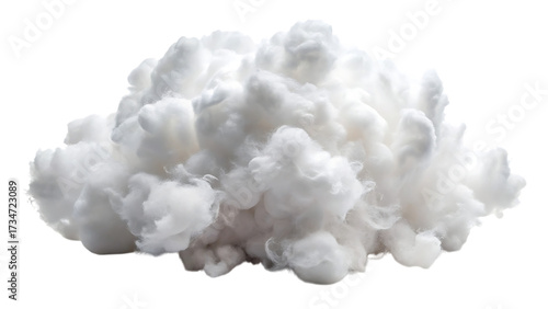 A fluffy pile of cotton wool sits softly, creating a comforting and inviting texture isolated on transparent background
