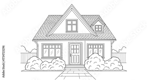 Hand drawn house, a simple and cozy home illustration