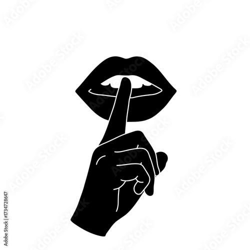 Shushing lips illustration Keep Quiet