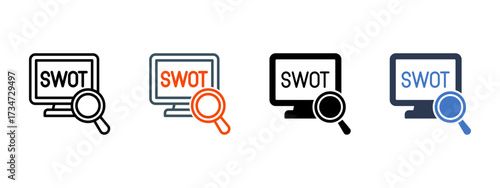 Swot Analysis multiple icon style vector illustration