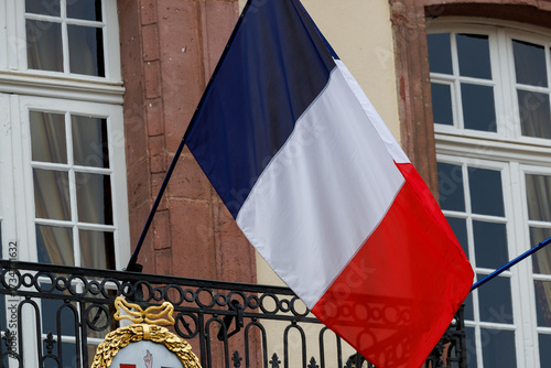 French Flag on Historic Building