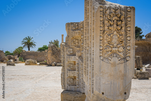 17 June 2015, Tunisia: Historic archaeological ruins of Carthage in Tunisia, UNESCO World Heritage site, showing ancient stone remains and cultural heritage landscape.