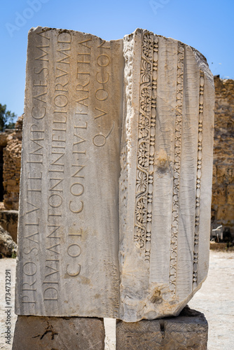 17 June 2015, Tunisia: Historic archaeological ruins of Carthage in Tunisia, UNESCO World Heritage site, showing ancient stone remains and cultural heritage landscape.