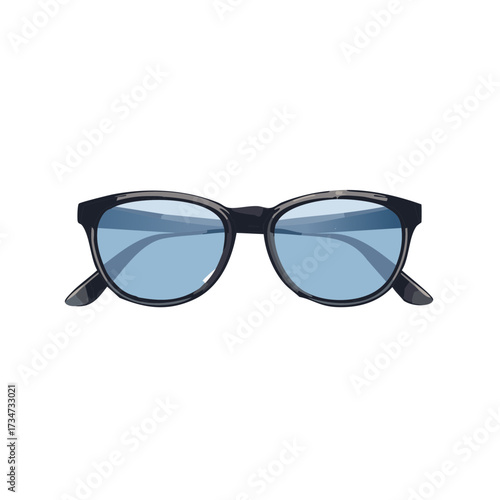 Stylish Dark Framed Eyeglasses with Blue Lenses