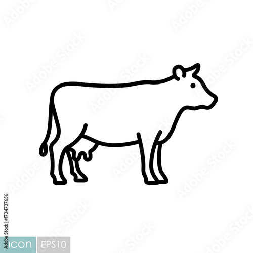 Cow or Beef Vector Outline Icon