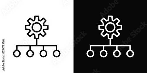 Workflow icon in black and white linear versions
