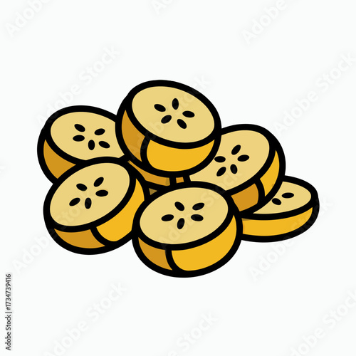 Vibrant and Fresh Banana Slices Illustrative Image for Health and Wellness Concepts Healthy Eating and Tropical Fruit Themes