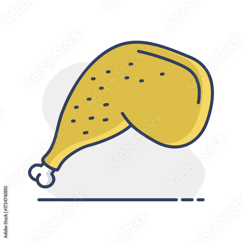 Roasted Duck Leg Quarter Flat Icon