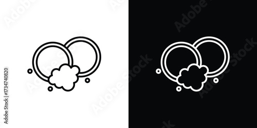 Washing dishes icon in black and white linear versions