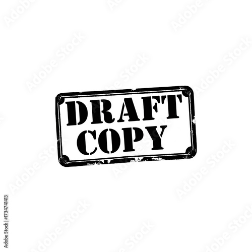 Official draft copy stamp for documents