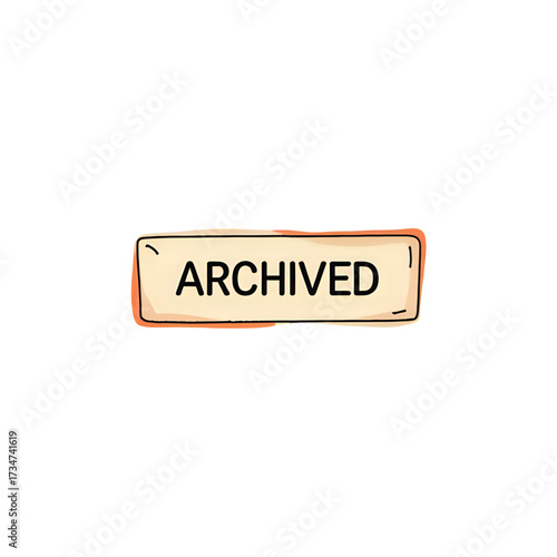 Archived status button with hand drawn style