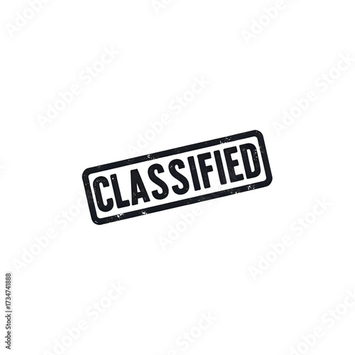 Official CLASSIFIED stamp for secret documents