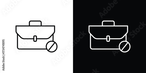 Unemployment icon in black and white linear versions