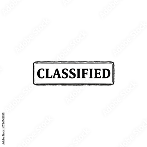 Confidential information stamp, secret document seal