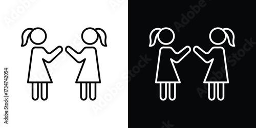 Twin icon in black and white linear versions