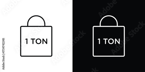 Tonne icon in black and white linear versions