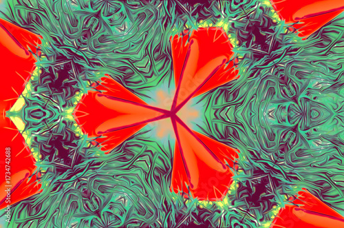 Red and Green Comic abstract background