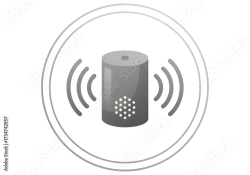  Minimal icon of a white noise machine — no  background, no shadow PNG