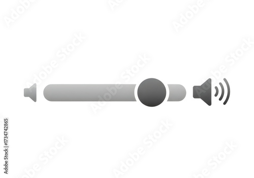 Minimal icon of a music volume slider — no background, no shadow PNG
