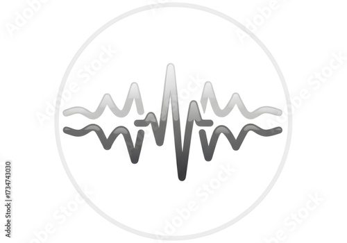  Minimal icon of binaural beats waves — no background, no shadow PNG