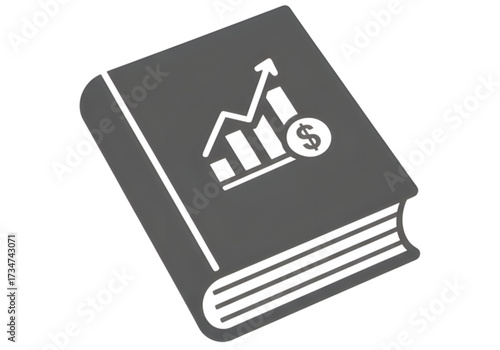 Minimal icon of a financial literacy book — no background, no shadow PNG